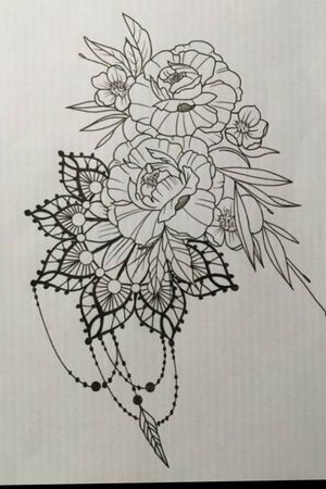 Floral Mandala Dreamcatcher Sketch (not my work, credits to whoever drew this) #Mandala #Dreamcatcher #Flowers #Sketch