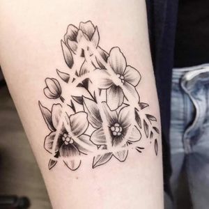 Harry Potter Deathly Hollows Floral Tattoo #HarryPotter #HP #Floral #DeathlyHollows #Forearm