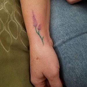 Floral color tattoo of a sprig of lavender