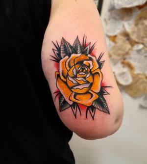 old school yellow rose tattoo