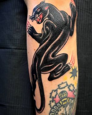 Panther #tattoo #tattoodo #traditionaltattoo #panthertattoo 
