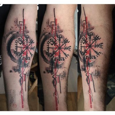 Viking Compass 
#viking #vikingcompass #graphictattoos #watercolortattoo #armtattoo