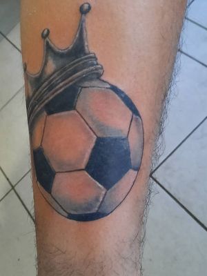 Soccer ball tattoo Re-Do black and Grey 