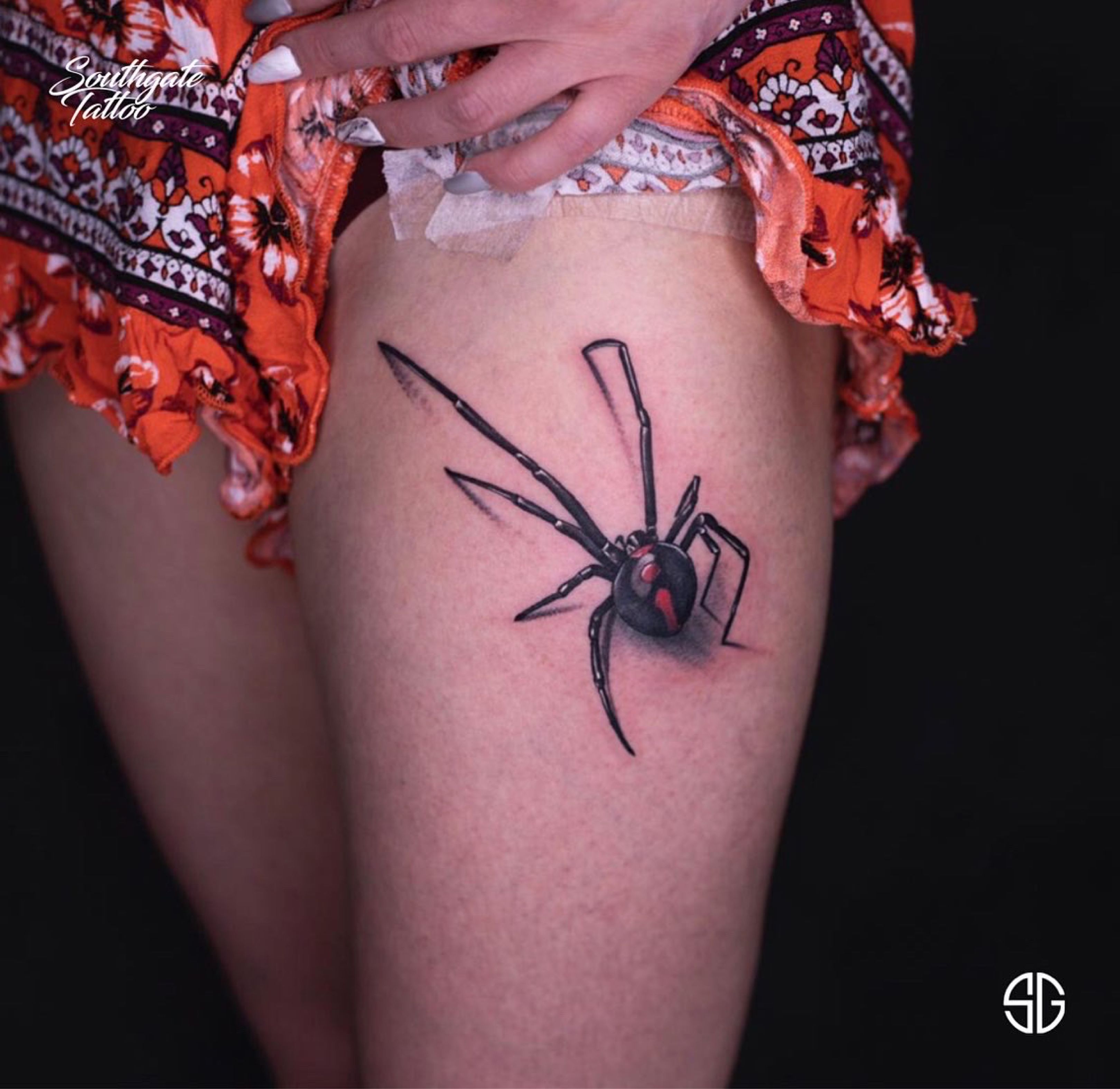 Beautiful 3D Spider Tattoo Idea