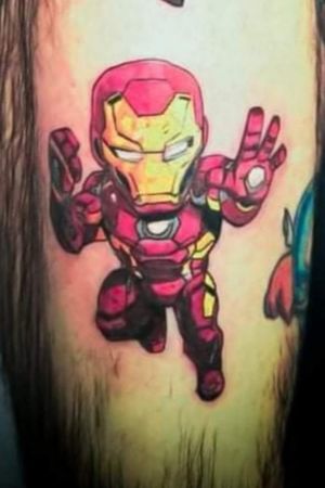 Tattoo: Iron man cartoonArtist: hanamen tattoo