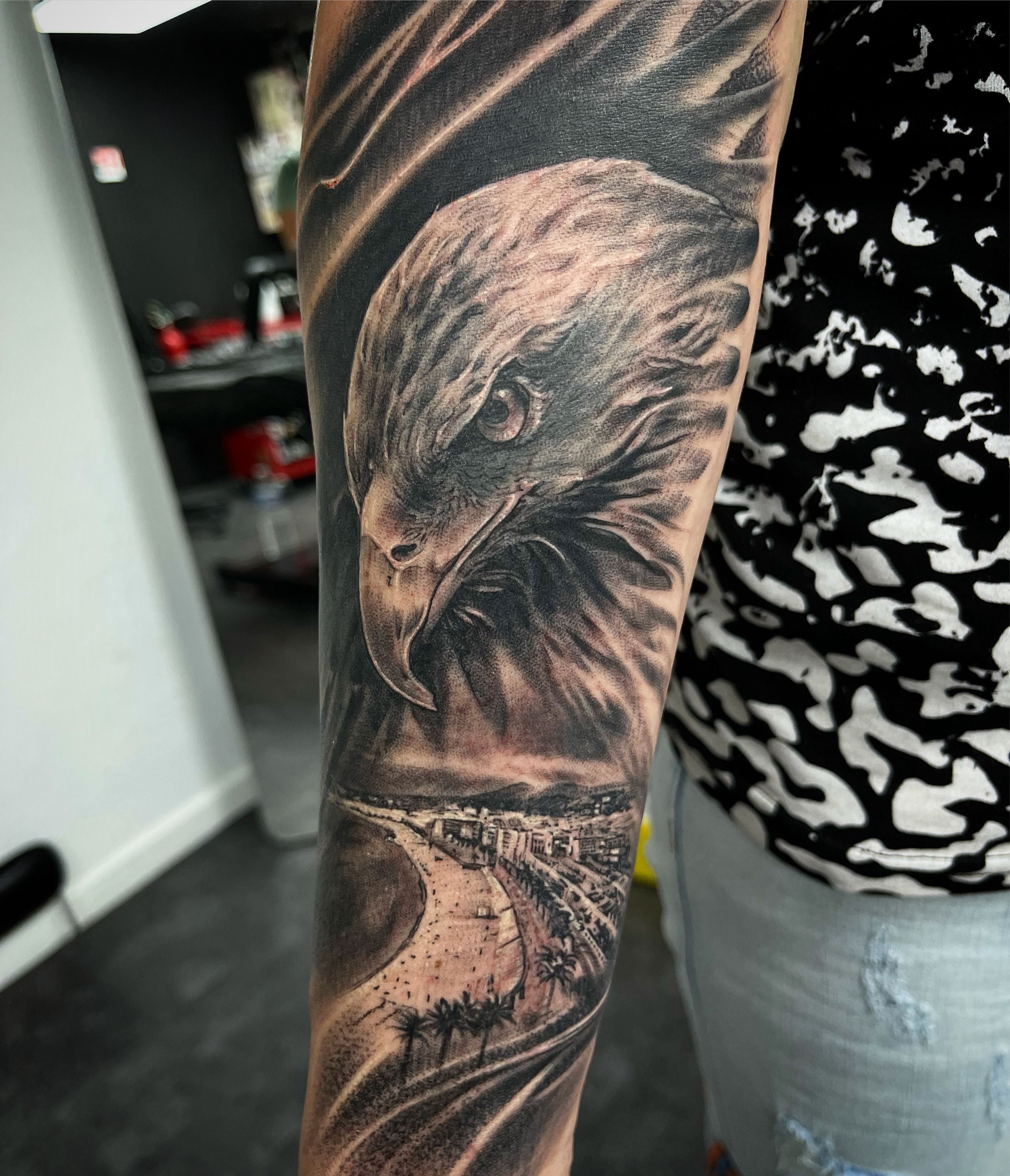 Eagle on the outer forearm. Thanks for looking 🙏 . . . . . . . . #bng # tattoo #blackandgrey #tattoos #blackandgreytattoo #ink #eagle… | Instagram