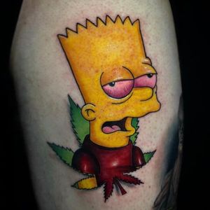 Bart Simpson. Love doing cartoon tattoos as well! 
