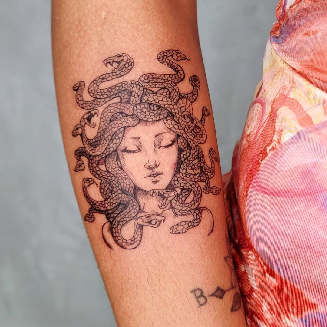 Waterproof Black Infinity Tattoo Medusa Women Body Art Drawing Elephant  Temporary Tattoo Stickers Men Tatto Small