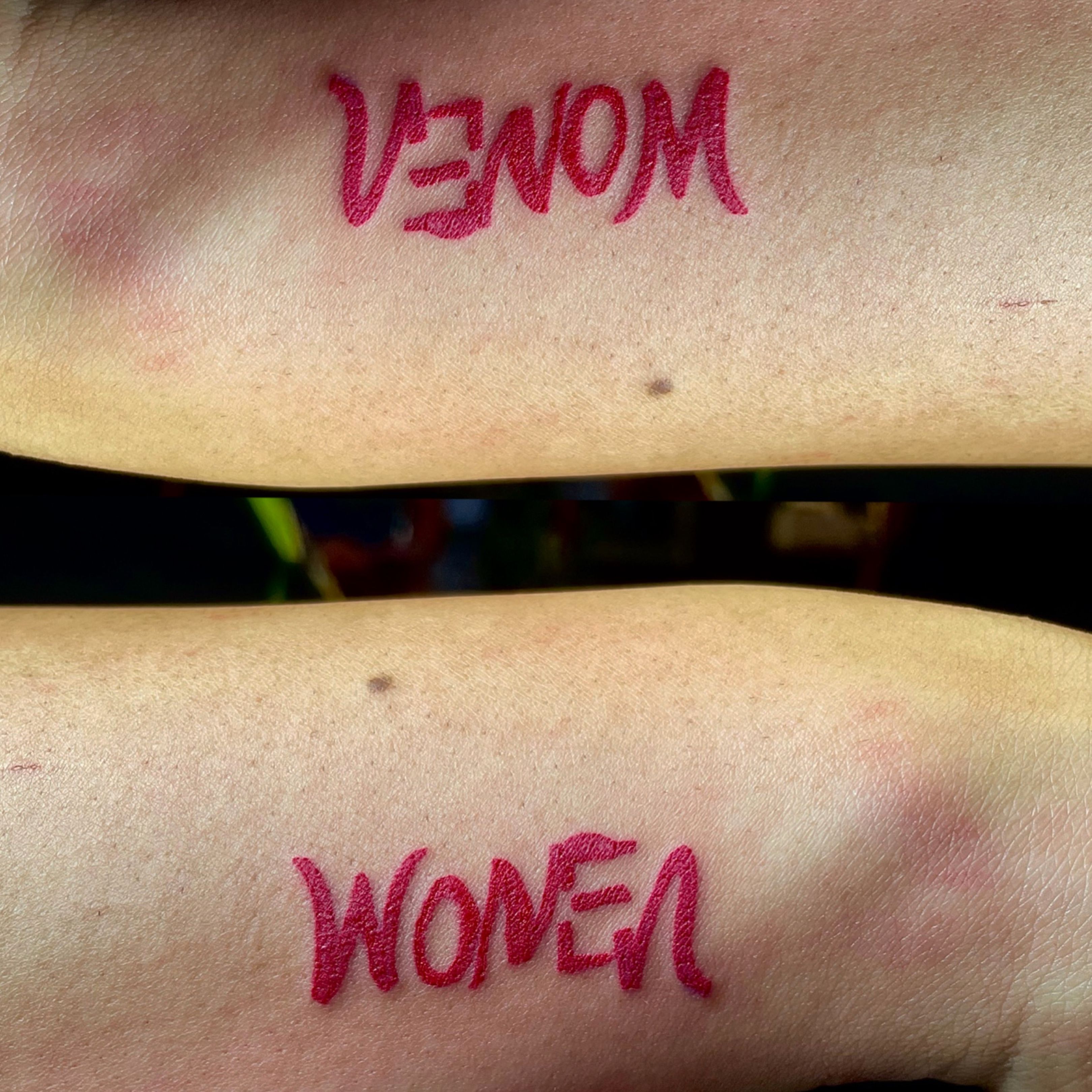 Venom  Women Ambigram  Ambigram tattoo Venom tattoo Badass tattoos