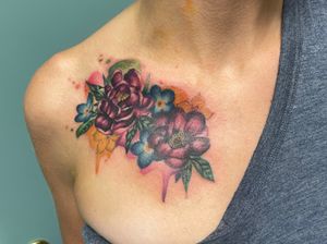 Watercolor floral coverup 