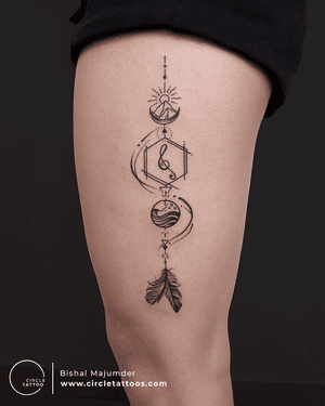Customized tattoo by Bishal Majumder at Circle Tattoo.
