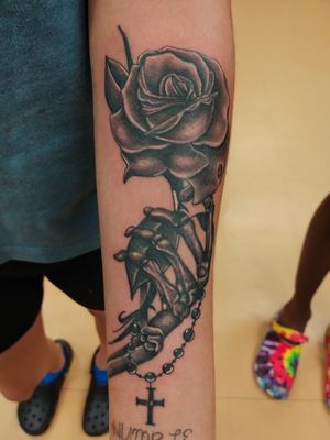 Skeleton hand holding rose done by me
