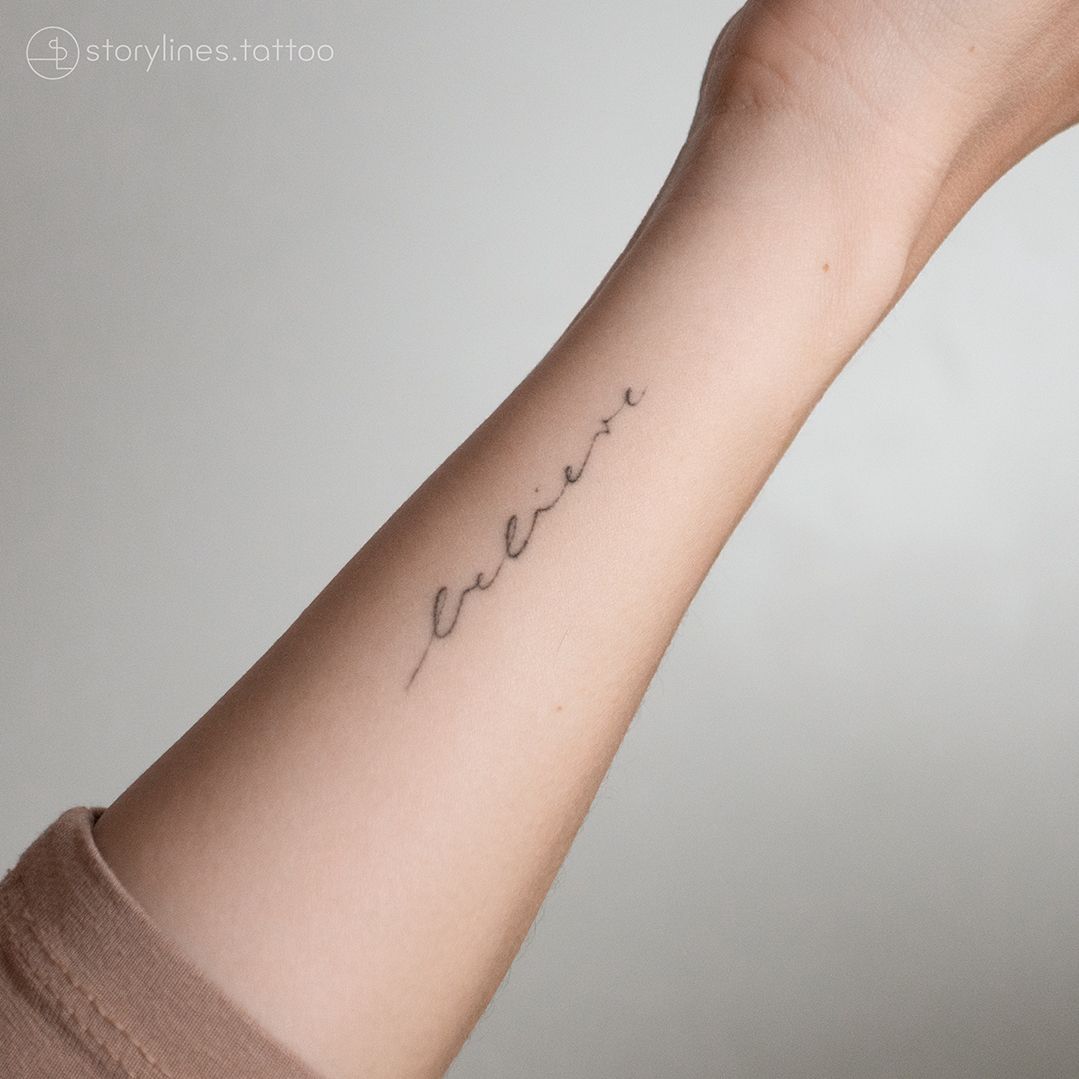The Canvas Arts Mens and Womens Temporary Tattoo Waterproof Wrist Arm  Hand Neck Tattoo Believe Tattoo Size 60 mm X105 mm  Amazonin Beauty