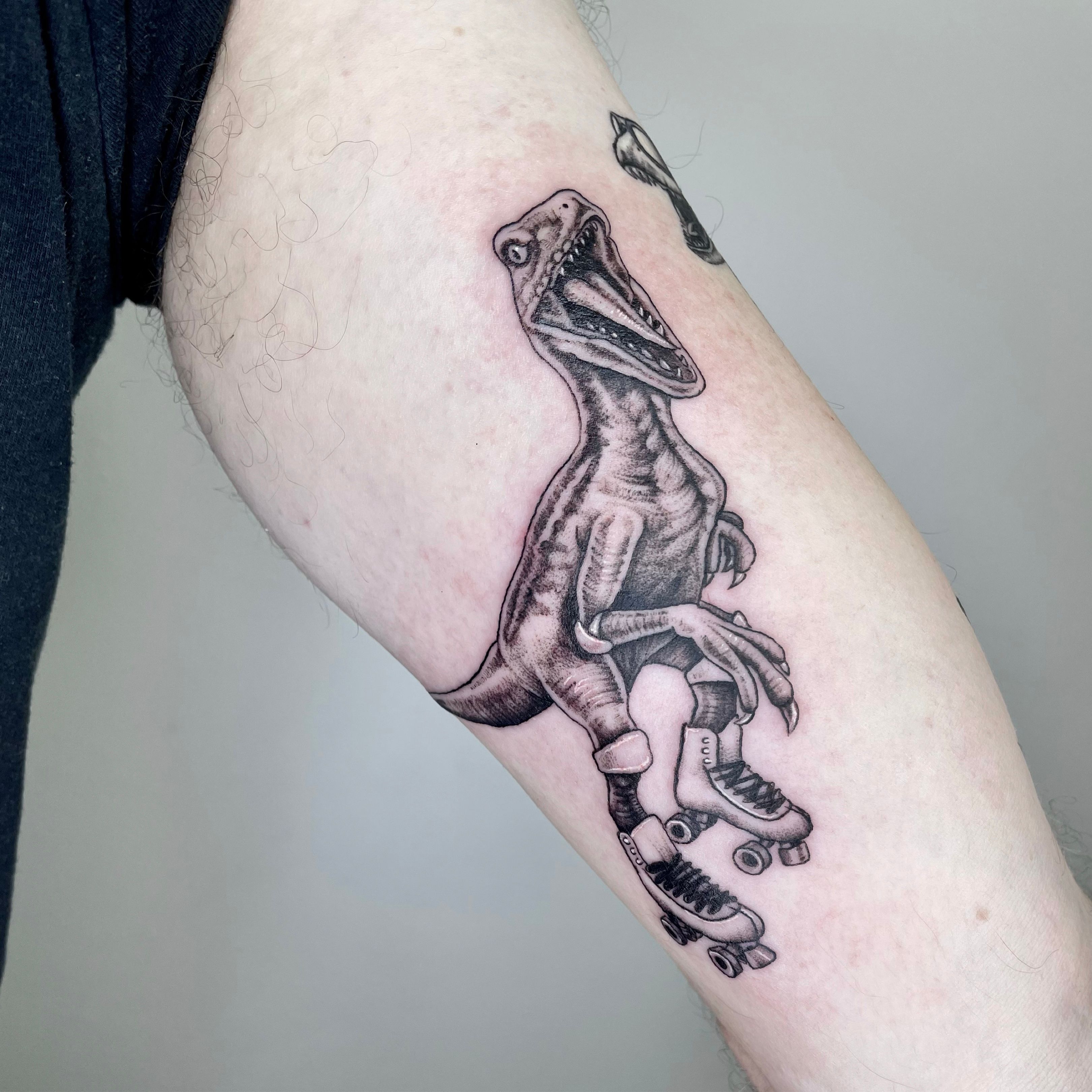 Tattoo uploaded by 3X3  new babyy velociraptor claw with an insect amber   Tattoodo