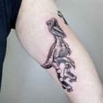 Jurassic Skate Park II - The Rollerskating Raptor . . #jurassicpark #veloceraptor #raptor #jurassicparktattoo #veloceraptortattoo #raptortattoo #skatingdinosaur #dinosaurtattoo