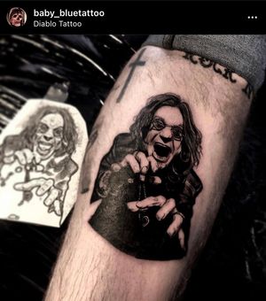 Portrait of Ozzy Osbourne🤘🏼🤘🏼Work by Daniel Fegan @ Diablo Tattoo Crossgar! 