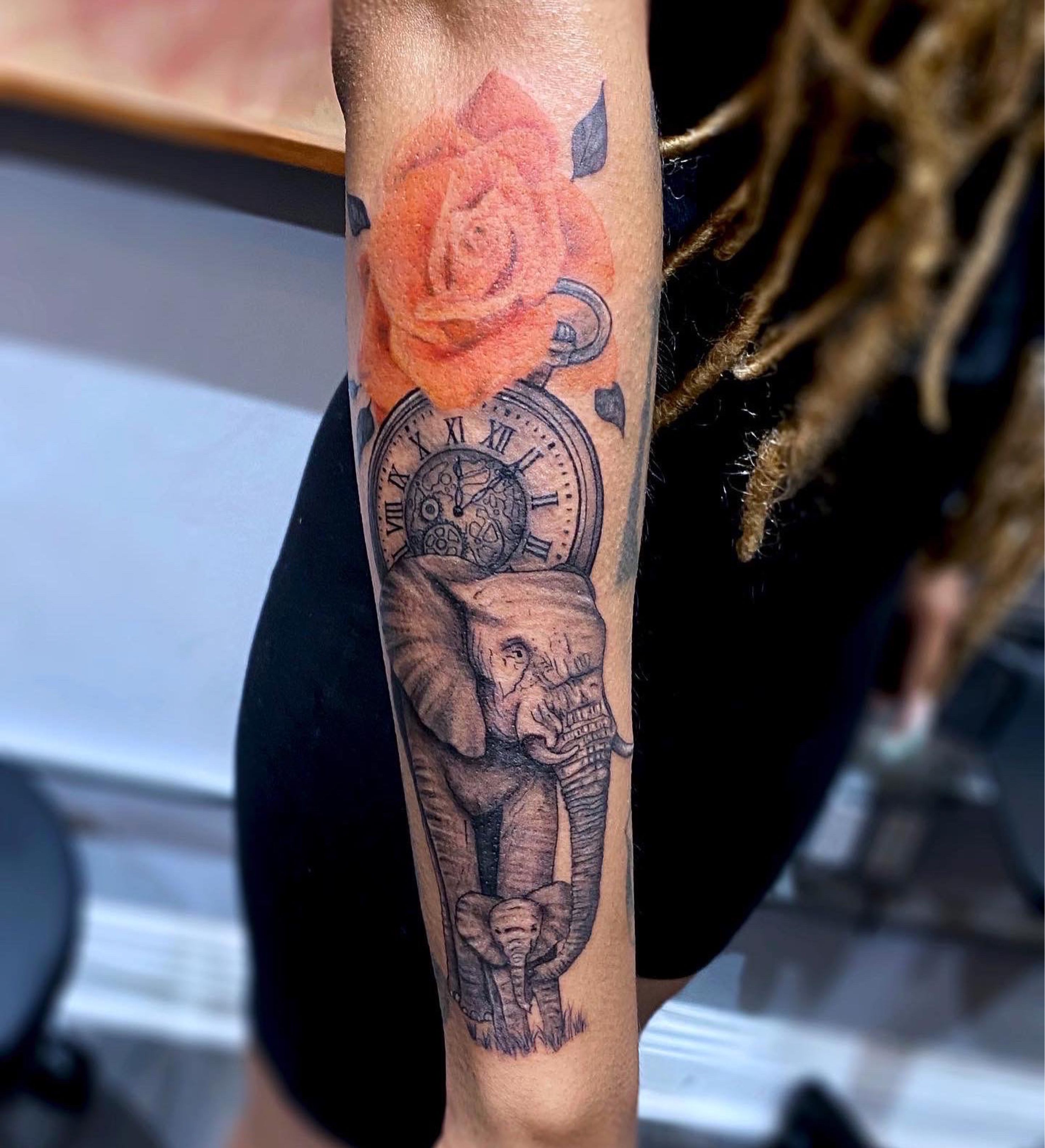 Myhome Tattoos  Cuts by RickyMonroig  Elephant  tattoo with Rose  By  RICKYMONROIG  Facebook