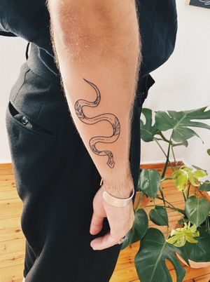 #snake #snaketattoo #leaves #minimalsnake #tattooart #fineline #linetattoowork #tattoolovers #stattoo #smalltattoo #minimaltattoo #inked #tattooedguy #blackboldsociety #blxckink #oldlines #tattoosandflash #darkartists #topclasstattooing 