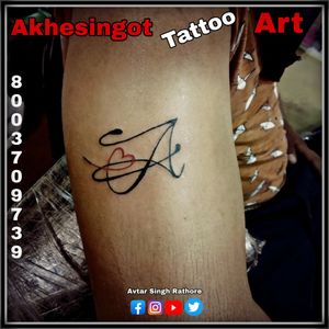 Beautiful A words Tattoo // Akhesingot Tattoo Art Jodhpur// 8003709739