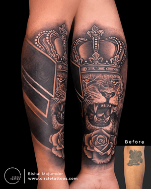 Coverup tattoo by Bishal Majumder at Circle Tattoo.