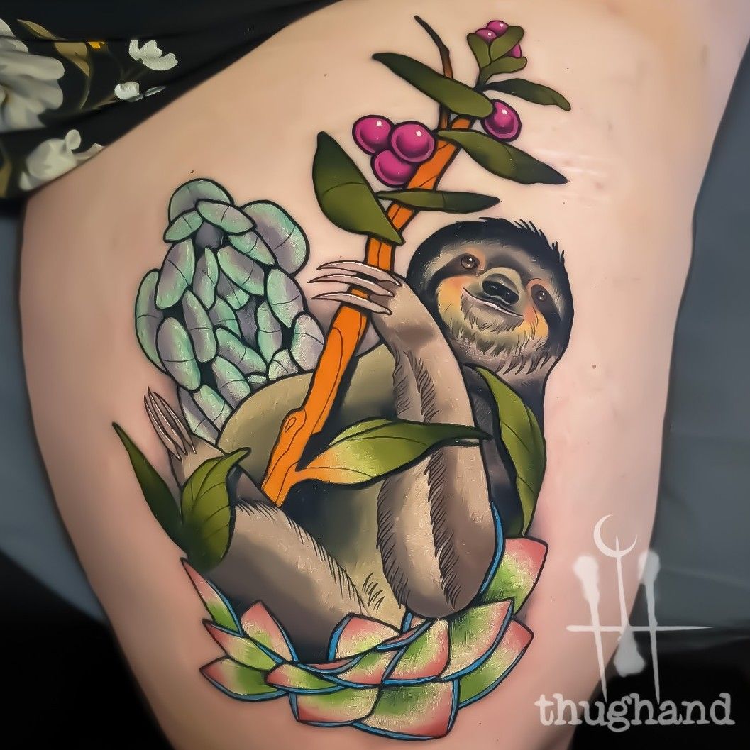 Evan the sloth tattoo by Steve Butcher  Photo 27485