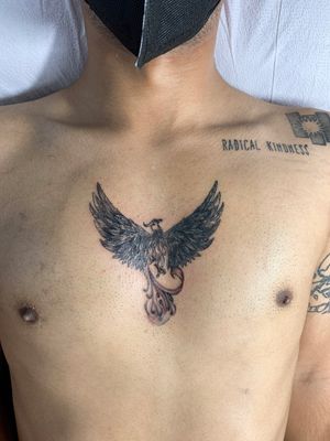 Phoenix tattoo on chest 