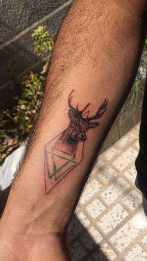 ma tattoo work ...deer tattoo 🦌 ( fresh )