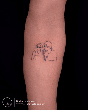 Lineart tattoo by Bishal Majumder at Circle Tattoo.