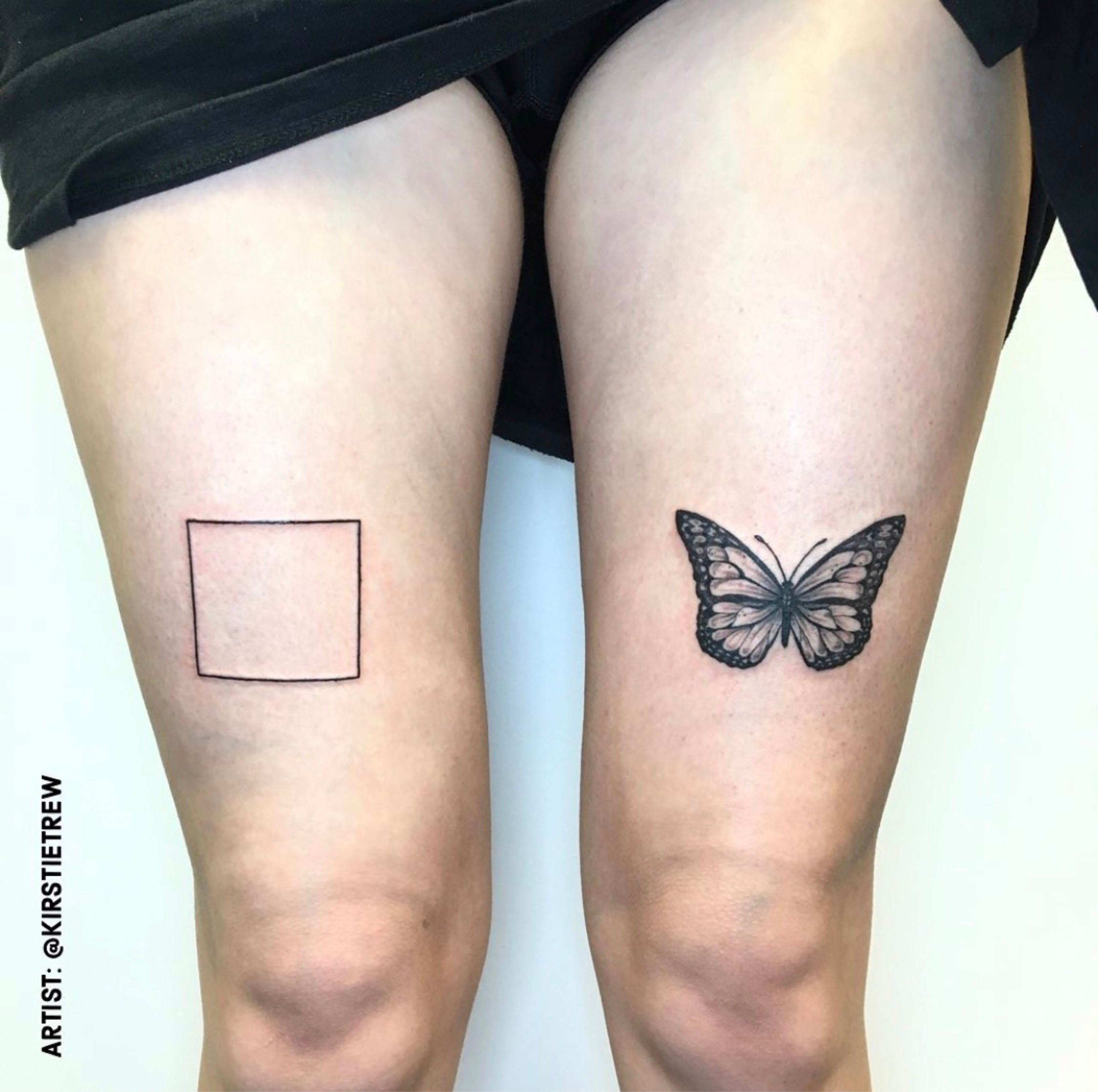 Butterfly above the knee tattoo  Tattoo Dreams Sweden  Facebook