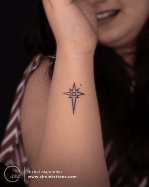 Minimal Star Tattoo by Bishal Majumder at Circle Tattoo.