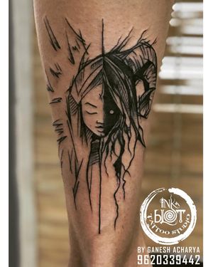 A girl and a beast ….. tattoo done @inkblottattoozContact :9620339442#tattoo #tattoos #legtattoo #tattooideas #tattoodesign #tattooartist #tattoolife #tattooflash #tattooinspiration #tattooshop #tattoolovers #tattooworkers #inked #inkedgirls #tattooink #tattooidea #tattooworld #tattoosleeve — Inkblot tattoo & art studio 