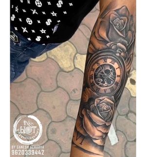 One of our recent work ..... contact : 9620339442#clock #tattoo #tattoos #tattooartist #tattooideas #tattoodesign #tattooart — Inkblot tattoo & art studio