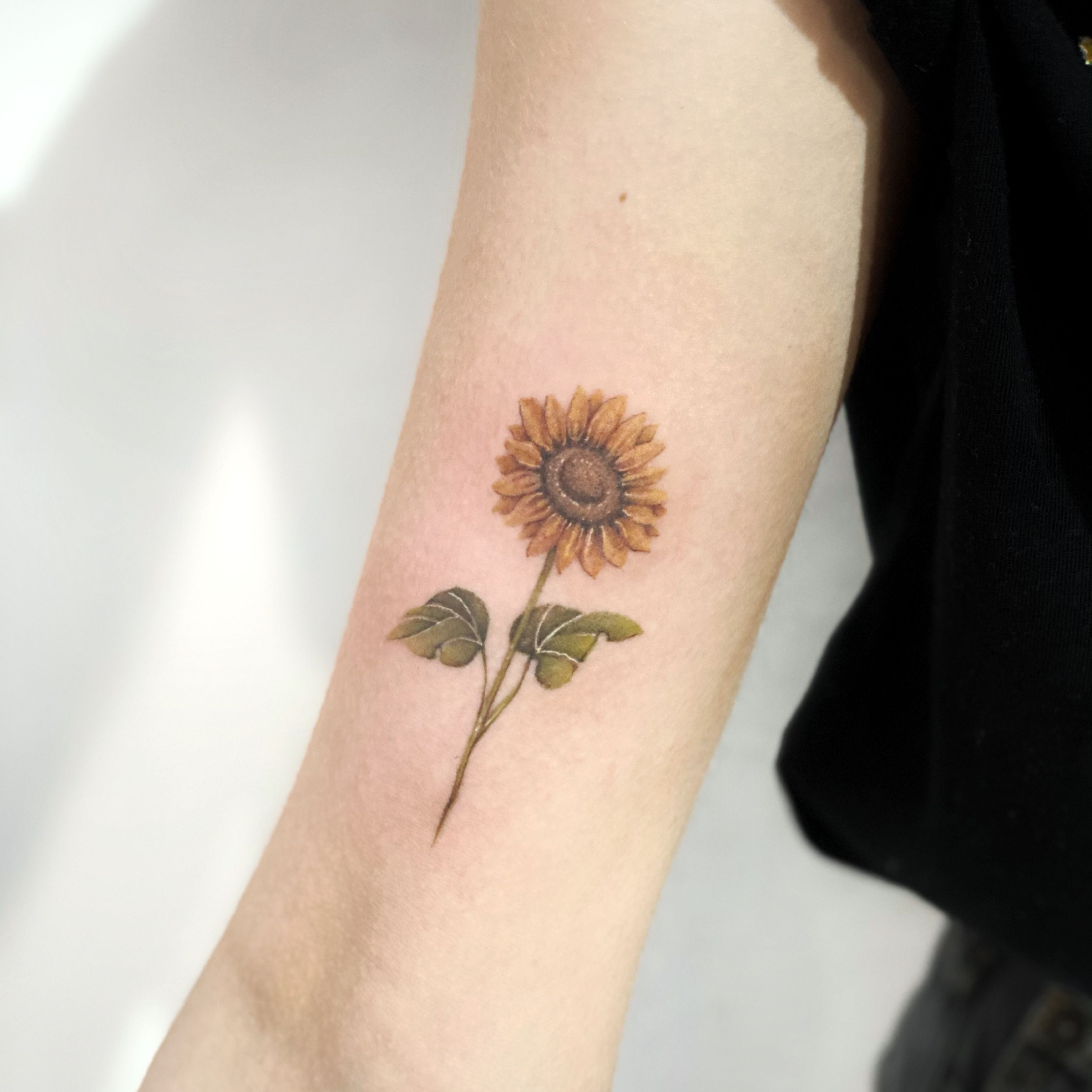 sunflower temporary tatoos for women arm band tattoo fake flower arm sleeve  tattoo sticker black waterproof body art sexy girls - AliExpress