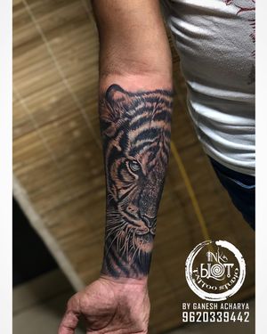 Tiger tattoo represents a free spirit or independence . Tiger half sleeve tattoo done @inkblottattooz #tattoo #tattoos #tattooartist #tattooideas #tattoodesign #tattooart #tattoogirl #tattoolife #tattooink #tattoolove #tattooflash #tattooinspiration #tattooshop #tattooworld #tattooworkers #tattoosketch #tattooworld #tattoowork #banglore #jayanagar #tattoogirls #banglorecity #inked #inkedgirls #tiger #tigertattoo 