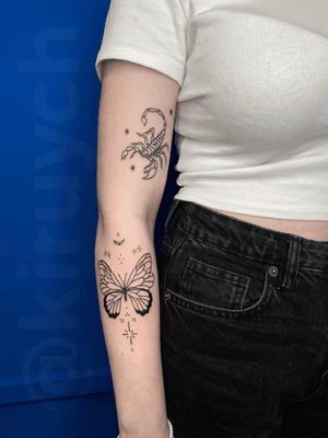 Scorpio zodiac sign and butterfly 