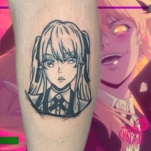 Mary Saotome, Kakegurui anime flash piece. Done at The Projects Tattoo in Plymouth UK 
