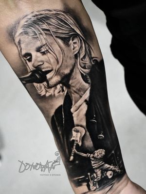 Uno de los mas grandes del Rock 🤘🎸 🔥 KURT COBAIN Es gratificante hacer este tipo de proyectos 🙏 Gracias por ver mi trabajo 🥺 Contacto : WhatsApp 311-293-9361 ✅ #kurtcobain #tattoo #tatuajestunja #tunja #fotografia #DonovanTattoos