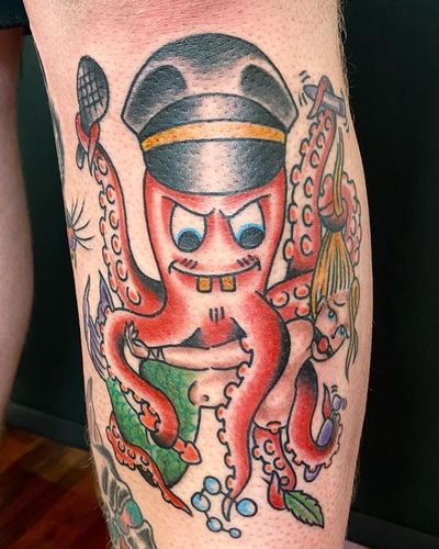 Traditional Octopus #octopus #traditionaltattoo #colortattoo #oldschooltraditional
