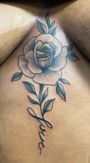 Sternum rose and lettering 