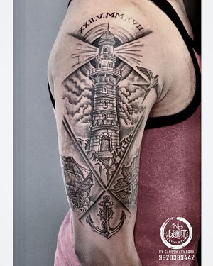 light house tattoo by inkblot tattoos contact :9620339442