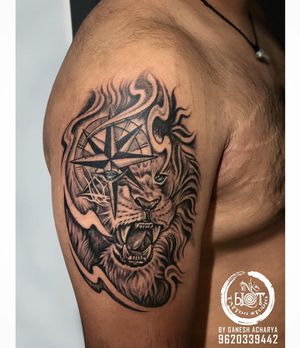 lion tattoo by inkblot tattoos contact :9620339442