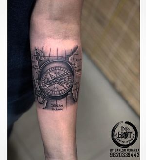 Compass tattoo tattoo by inkblot tattoos contact :9620339442