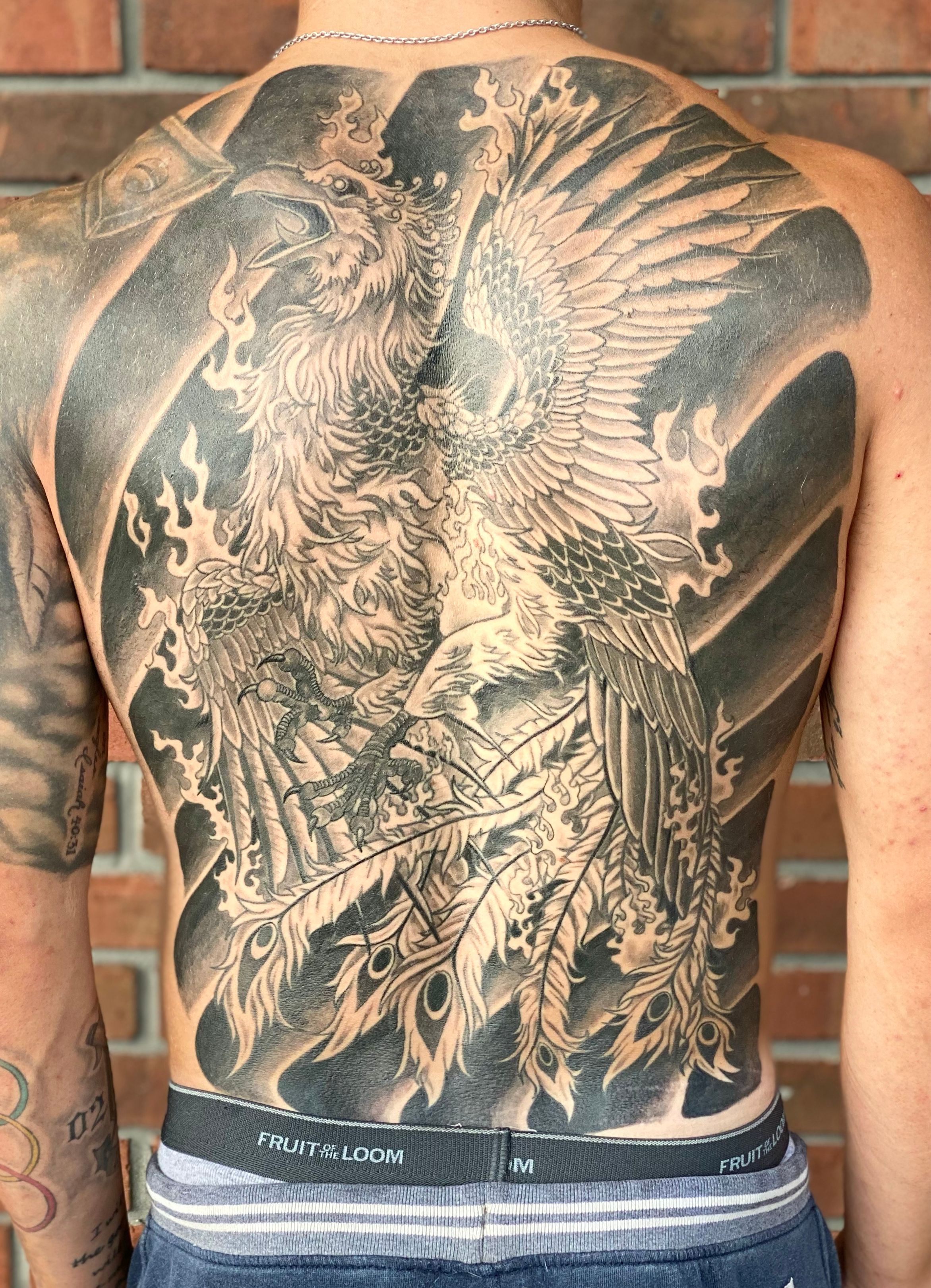 Rising Phoenix Back Tattoo 2 - Ace Tattooz