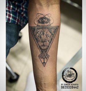 Geomatric lion  tattoo by inkblot tattoos contact :9620339442