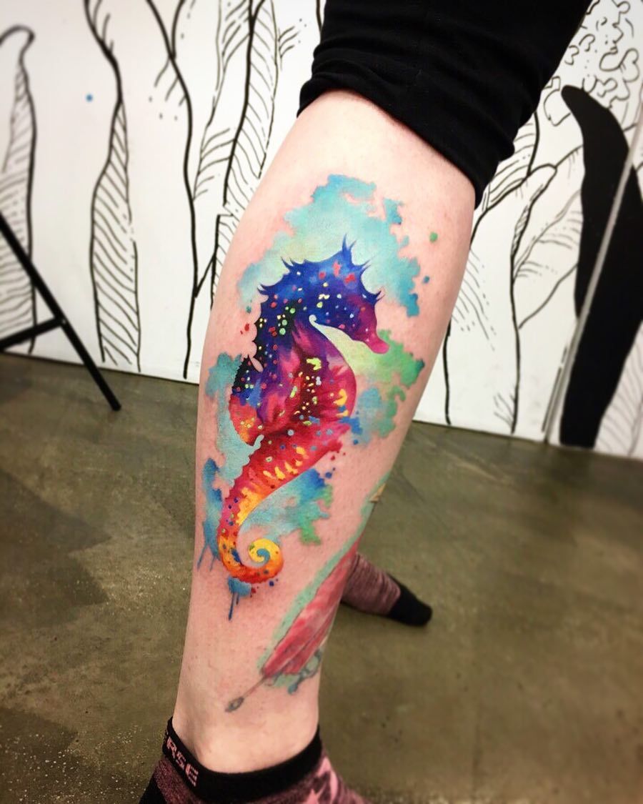 Watercolor mermaid tattoo watercolor mermaid seahorse   Flickr