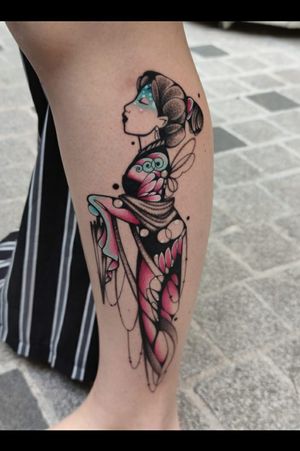 Mulan Geisha 🌸❄2nd tattoo5h30 of tortureFor my 18th bday ❄🌸Done at Neo Tokyo Tattoo Studio, Amay 🇧🇪By @nuala_tattoo on Instagram