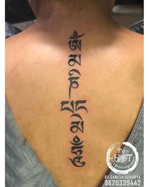 Buddha mantra tattoo by inkblot tattoos contact :9620339442