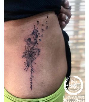 Dandelian flower tattoo by inkblot tattoos contact :9620339442