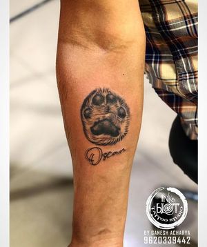dog pawtattoo by inkblot tattoos contact :9620339442