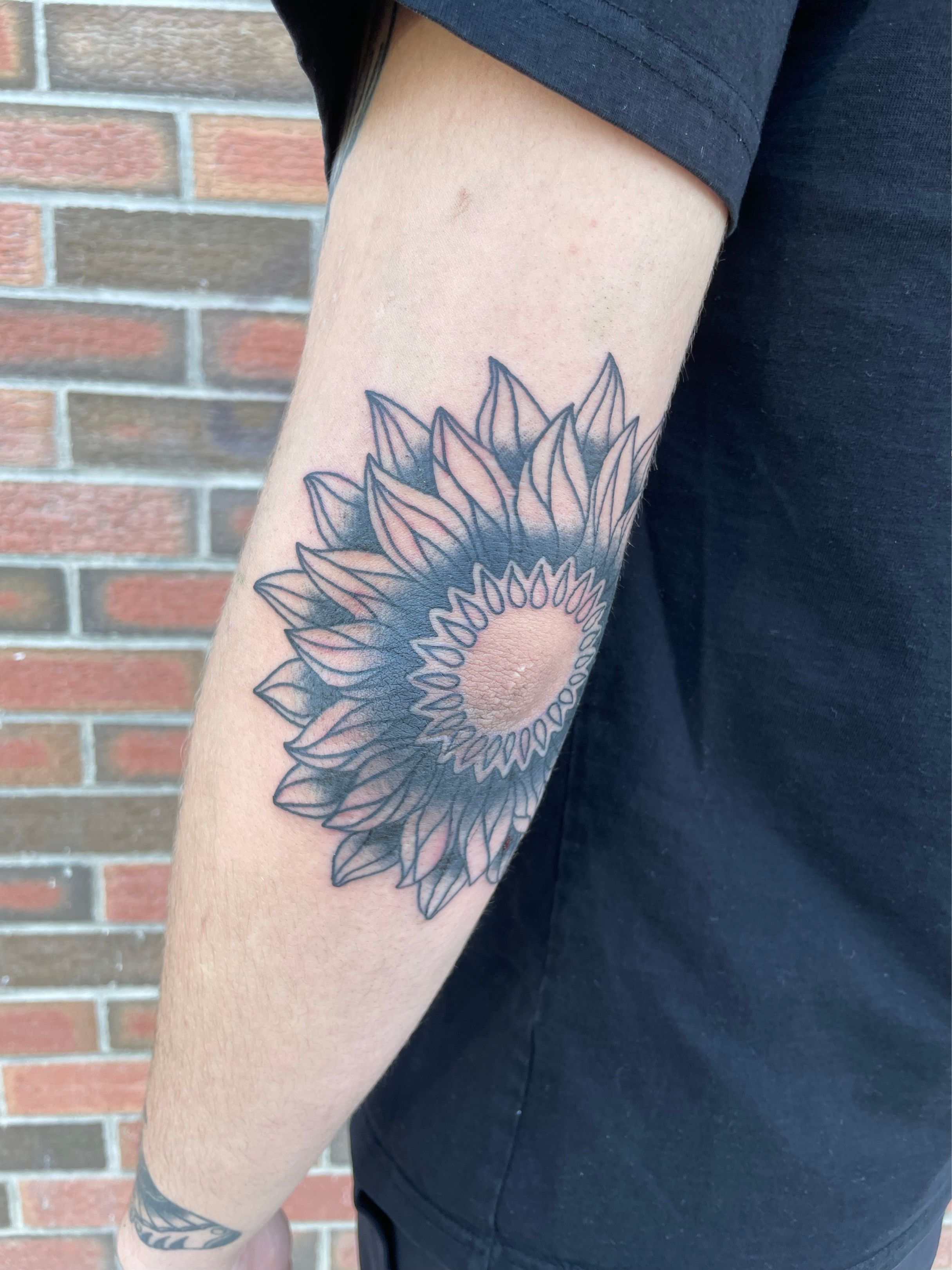 Sunflower Tattoo On Elbow  Tattoo Designs Tattoo Pictures